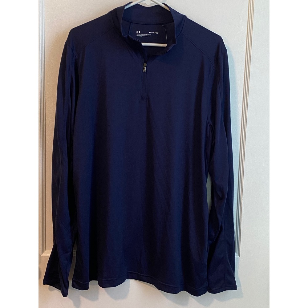 Under Armour Mens Navy Blue Corp Tech 1/4 Zip Pullover Loose Fit LS XL NWT